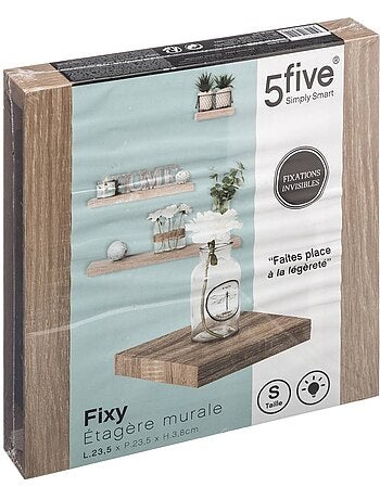 Etagère murale effet bois à fixation invisible FIXY