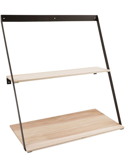 Etagère murale en acier et pin 50 x 21 x 52 cm - House Nordic - Kiabi