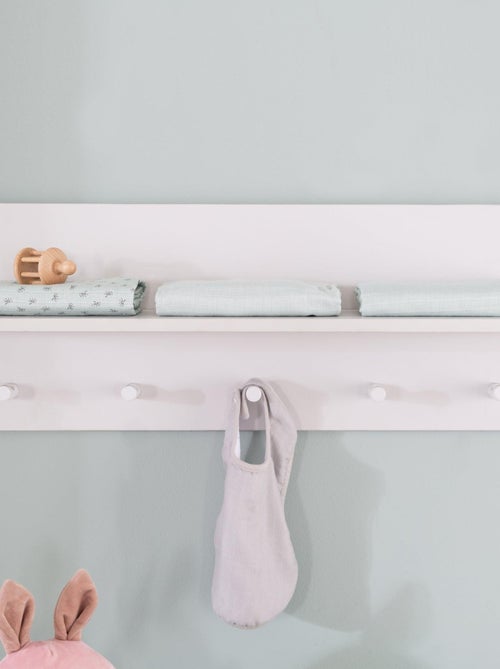 Étagère murale en bois avec 5 patères pour la chambre d'enfant 'Roba maren 2' - Kiabi