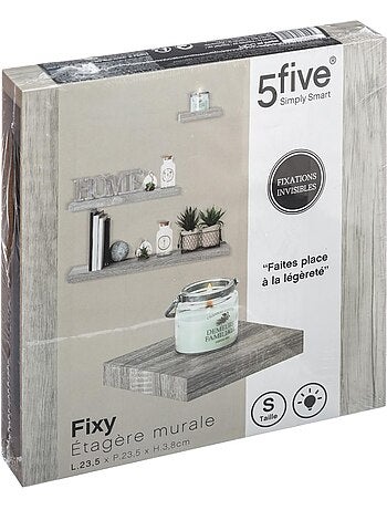 Etagère murale effet bois à fixation invisible FIXY