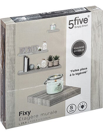 Etagère murale effet bois à fixation invisible FIXY