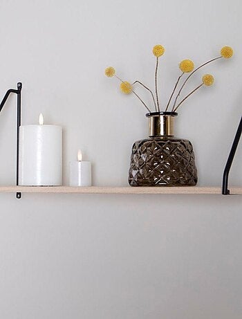 Étagére murale en bois naturel avec cadres noirs - House Nordic