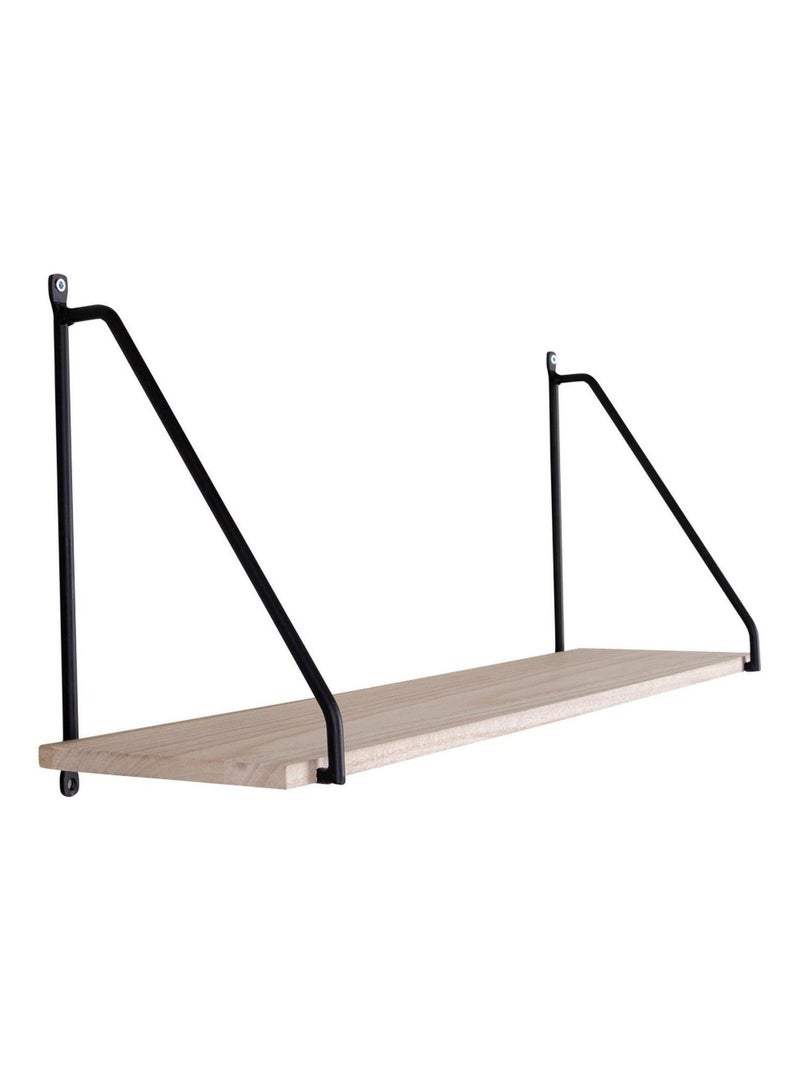 Étagére murale en bois naturel avec cadres noirs - House Nordic Noir mat - Kiabi