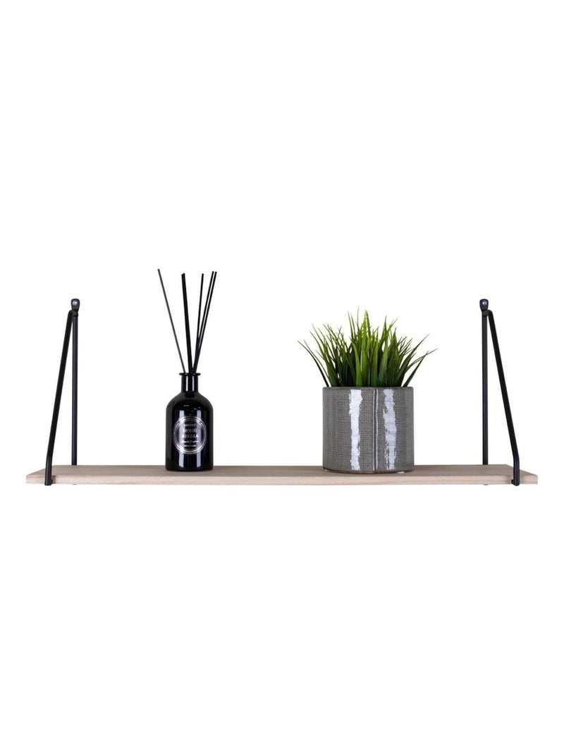 Étagére murale en bois naturel avec cadres noirs - House Nordic Noir mat - Kiabi