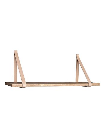 Étagère murale en bois naturel avec lanières en - House Nordic