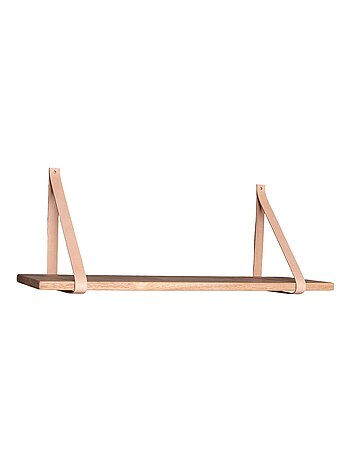 Étagère murale en bois naturel avec lanières en - House Nordic