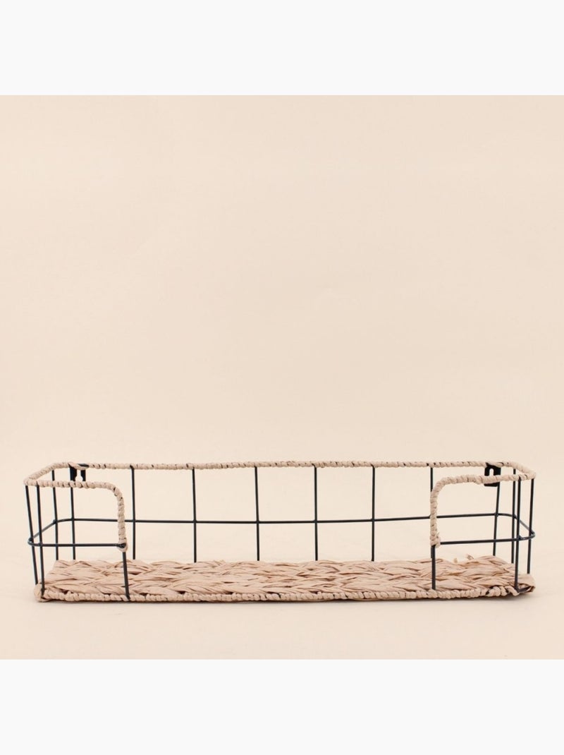 Etagère murale en corde et métal 55cm Noir - Kiabi