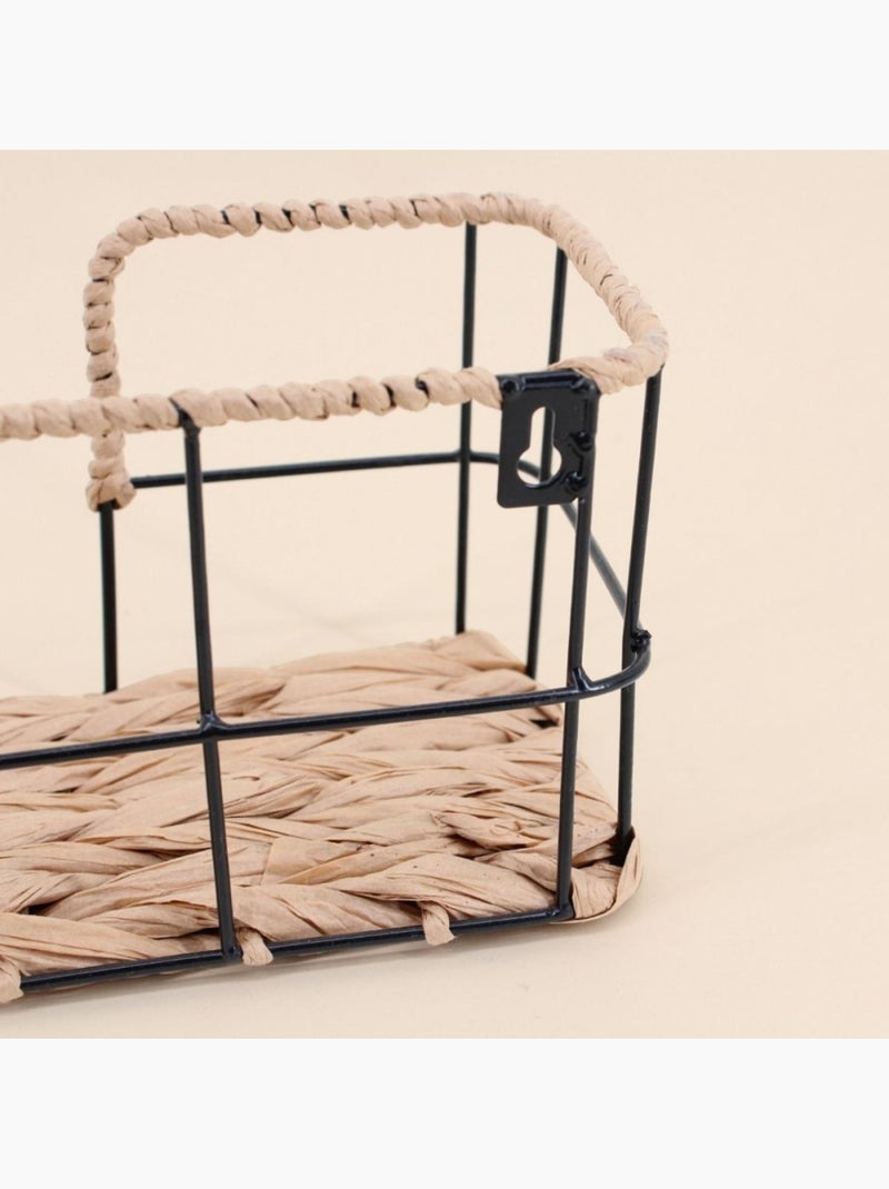 Etagère murale en corde et métal 55cm Noir - Kiabi