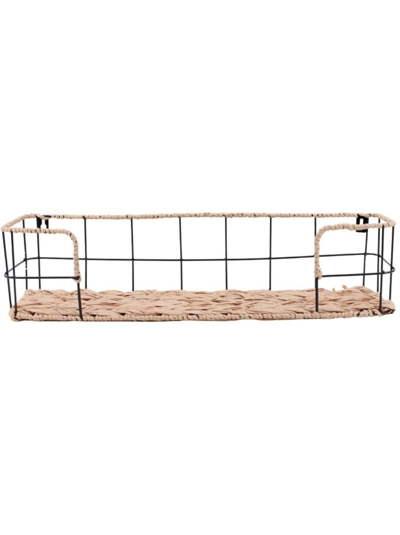 Etagère murale en corde et métal 55cm Noir - Kiabi