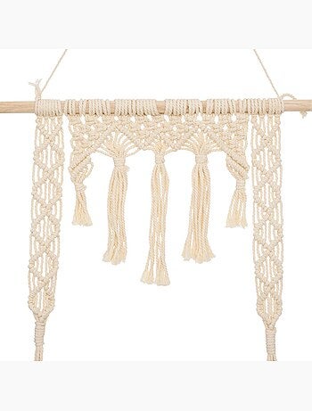 Étagère murale en macramé sur baguette pin MIO