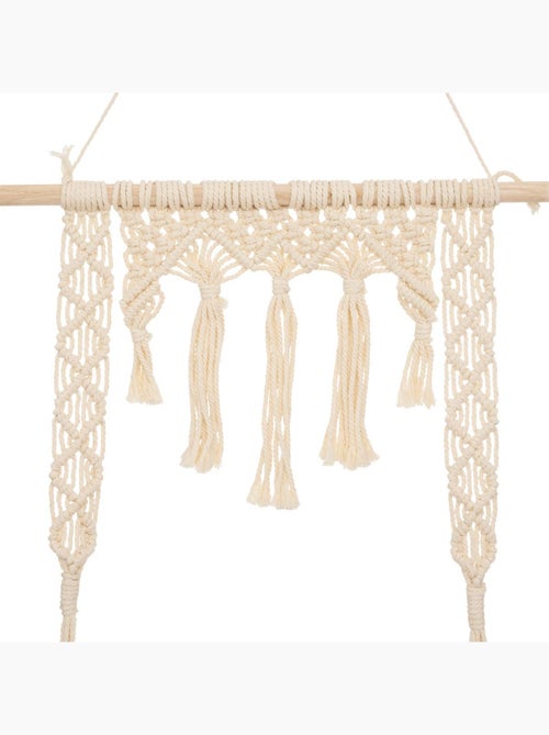 Étagère murale en macramé sur baguette pin MIO - Kiabi
