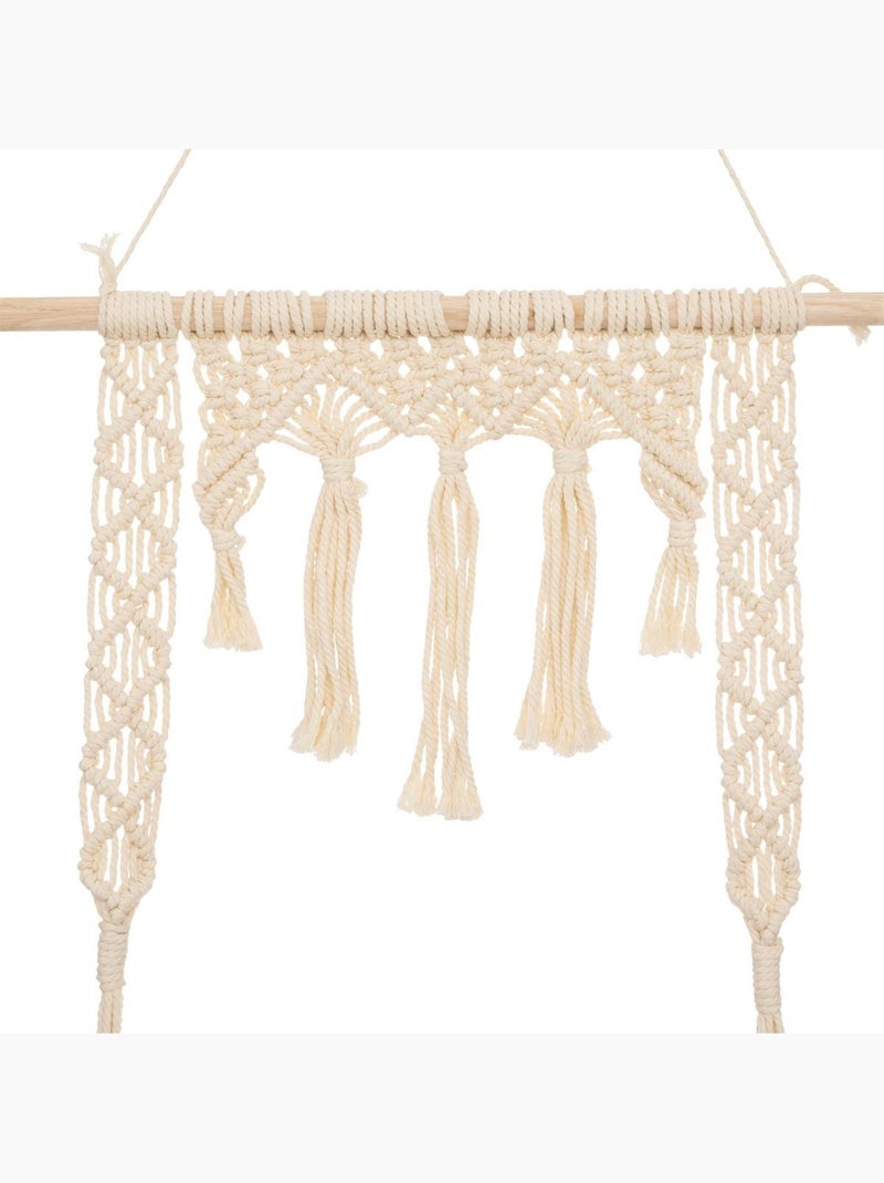 Étagère murale en macramé sur baguette pin MIO Blanc - Kiabi
