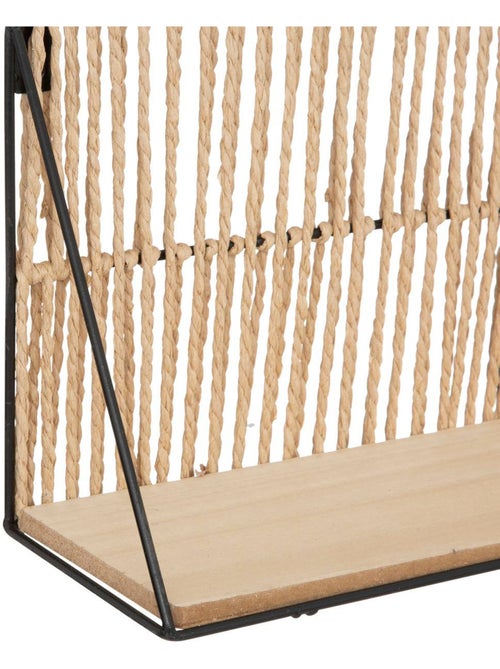 Étagère murale en métal et bois tressé SOFIA - Kiabi