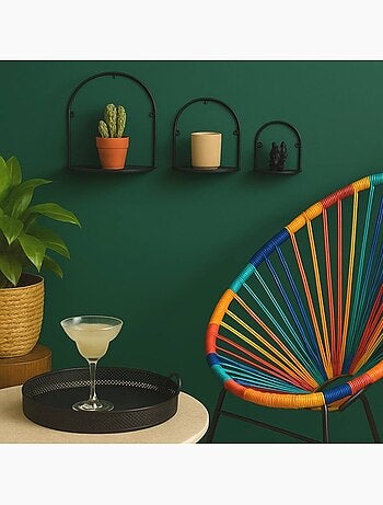 Etagère murale en métal noir 30x25cm