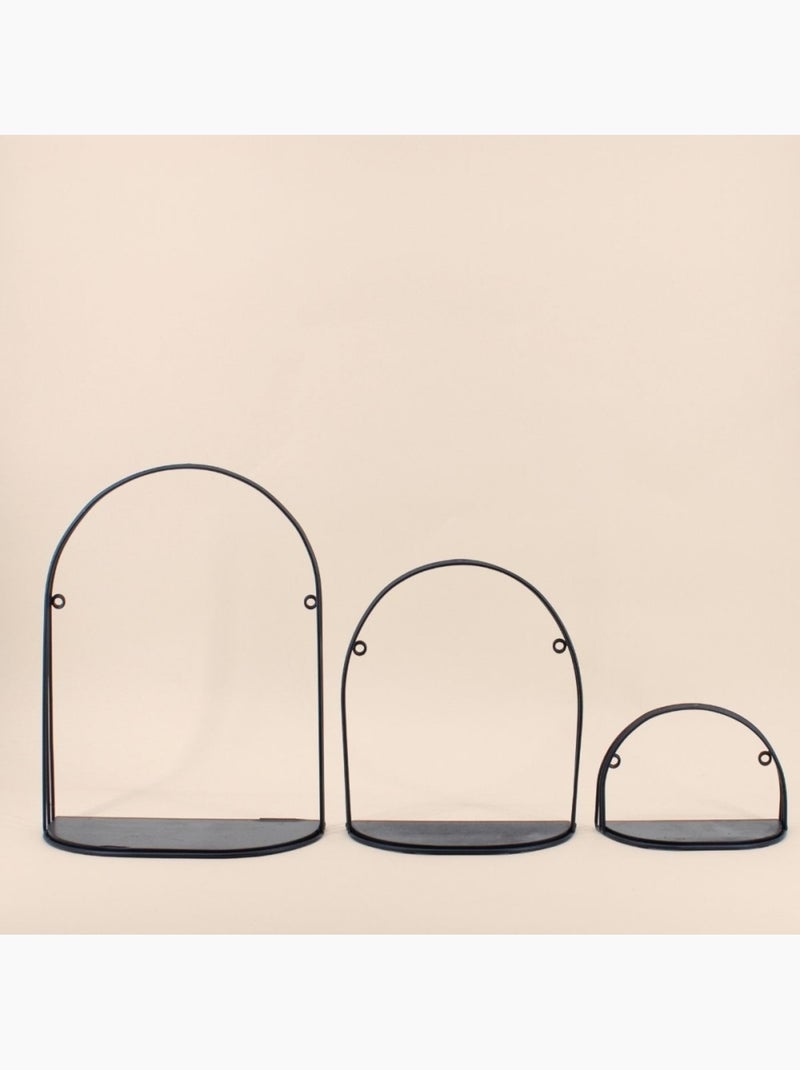 Etagère murale en métal noir 30x25cm Noir - Kiabi