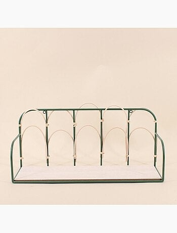 Etagère murale en rotin et métal 45cm