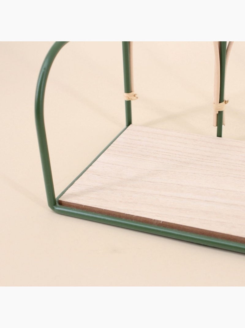 Etagère murale en rotin et métal 45cm Vert - Kiabi
