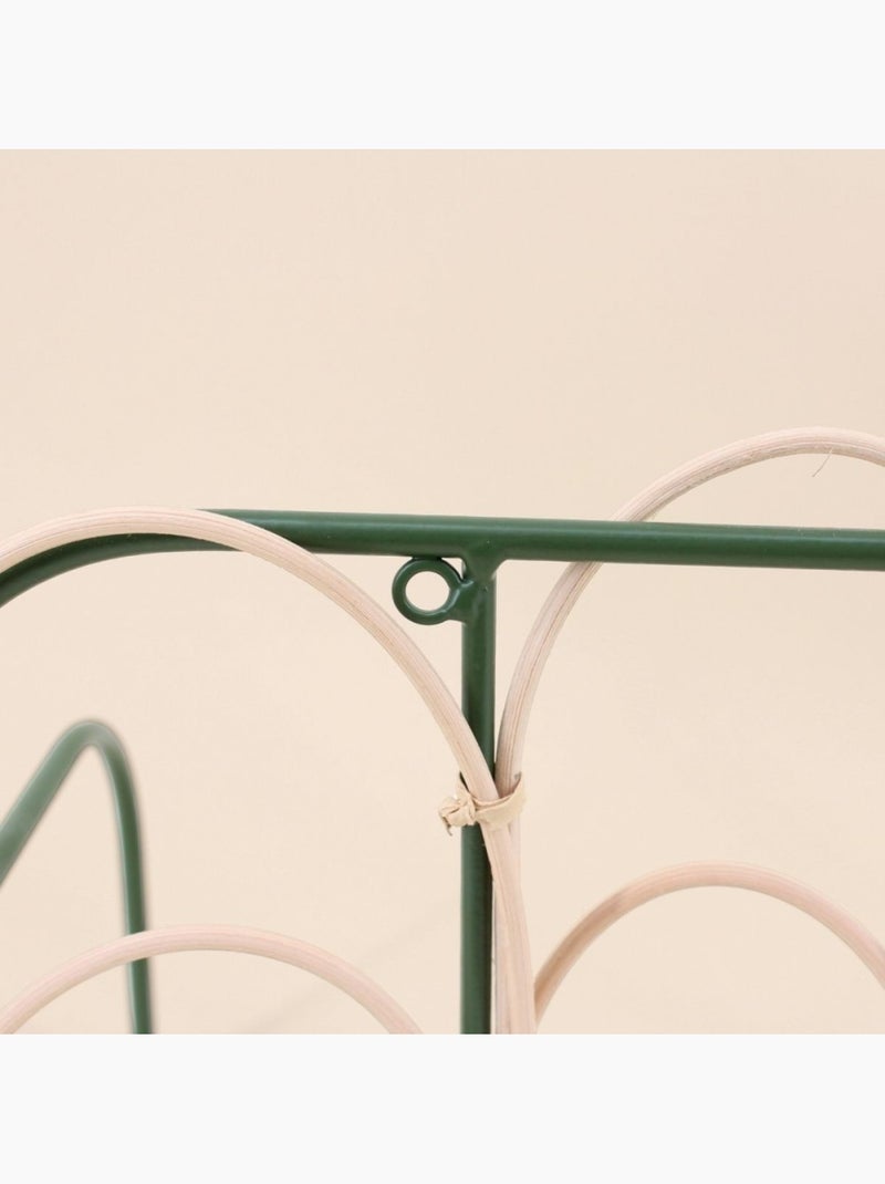 Etagère murale en rotin et métal 45cm Vert - Kiabi