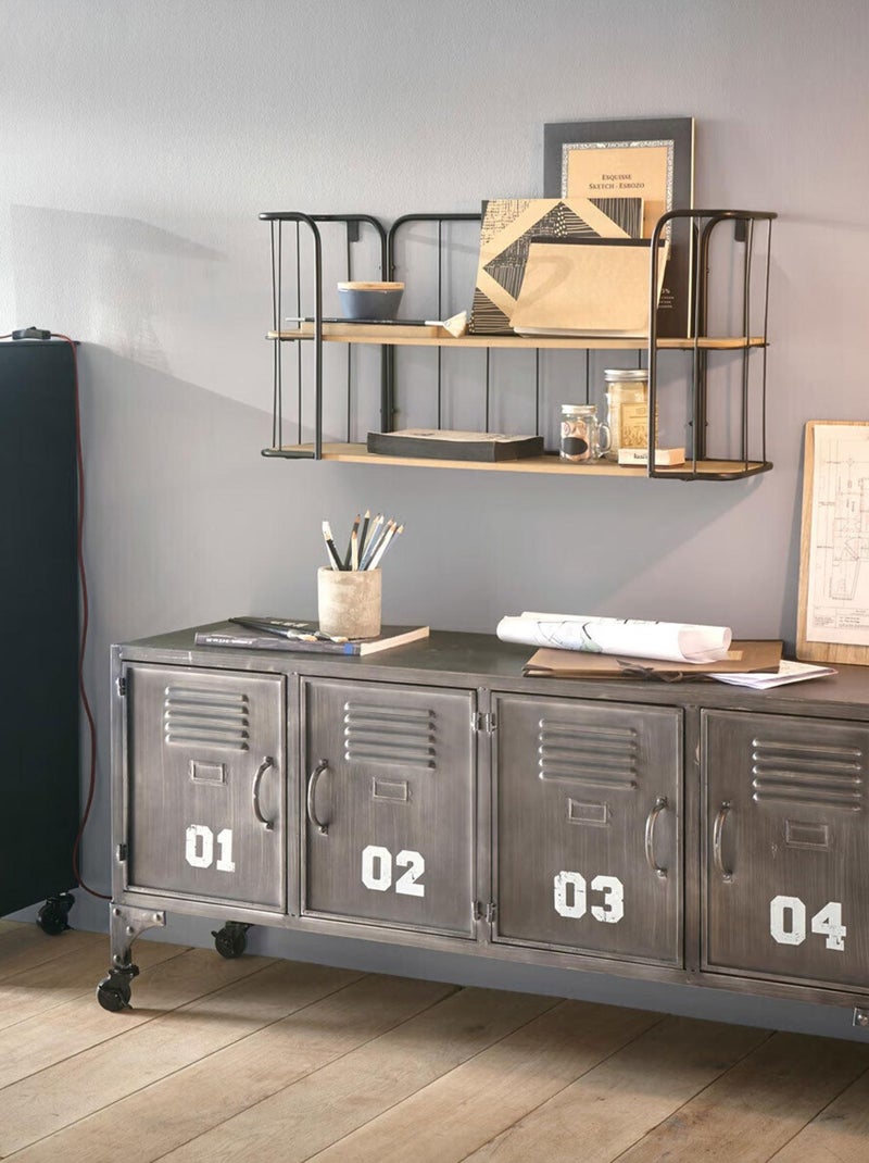 Etagère murale esprit indus Marron - Kiabi