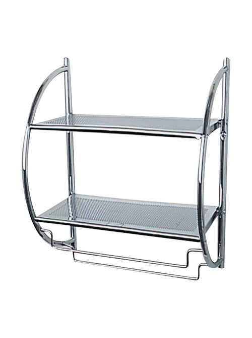 Etagère murale Exclusive à 2 rayons - Chromé - Kiabi