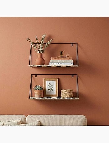 Etagere murale fibres naturelles 40x18x26cm