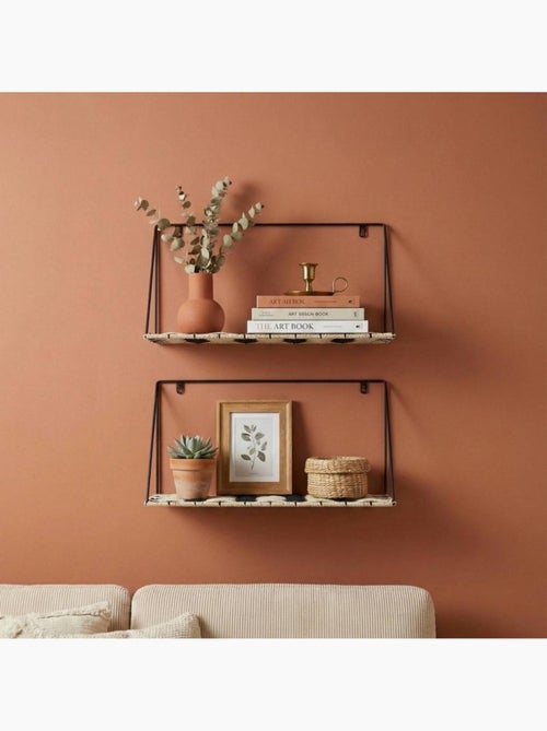 Etagere murale fibres naturelles 40x18x26cm - Kiabi