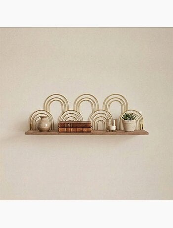 Etagère murale forme arches dorés 50cm