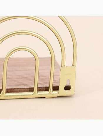 Etagère murale forme arches dorés 50cm