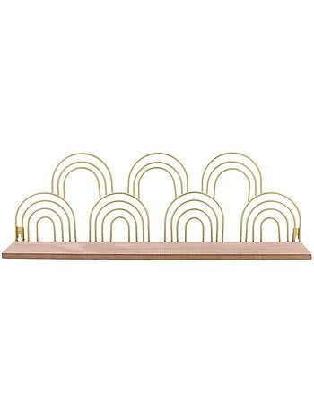 Etagère murale forme arches dorés 50cm