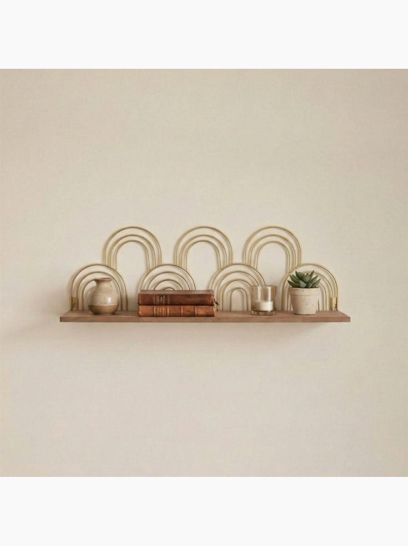 Etagère murale forme arches dorés 50cm Doré - Kiabi