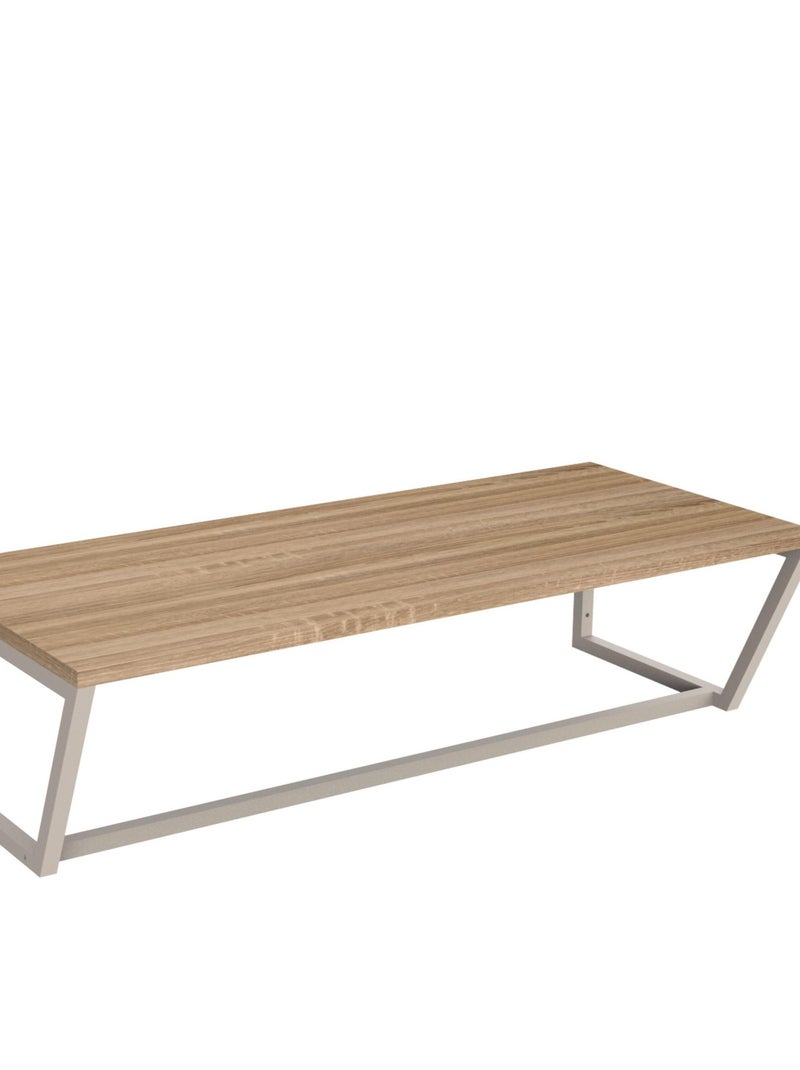 Etagère murale Ludwig - Métal beige et effet chêne - 80x36x22cm Beige - Kiabi