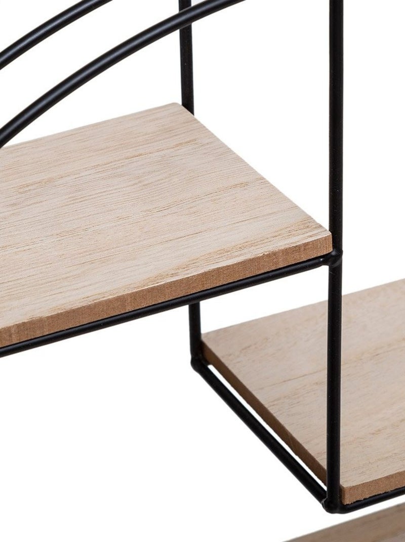 Étagère murale métal et bois ronde noir Noir - Kiabi