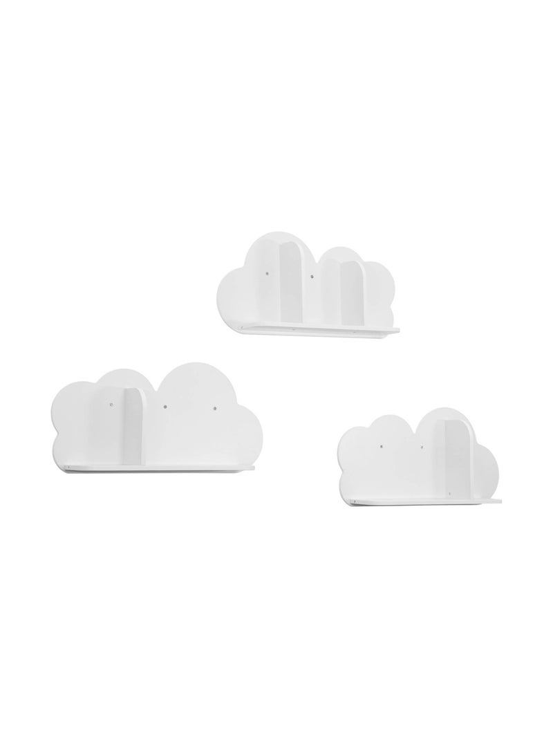 Etagère murale nuage pour chambre enfant (lot de 3) nephos Blanc - Kiabi