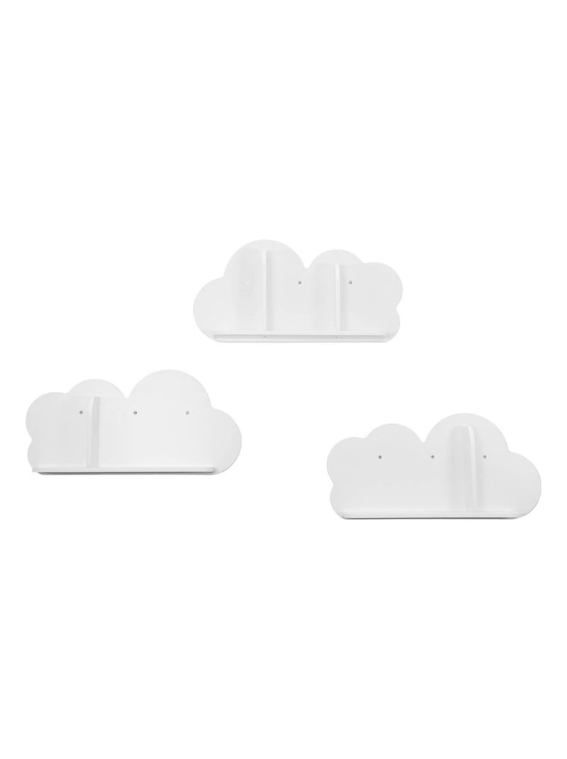 Etagère murale nuage pour chambre enfant (lot de 3) nephos Blanc - Kiabi