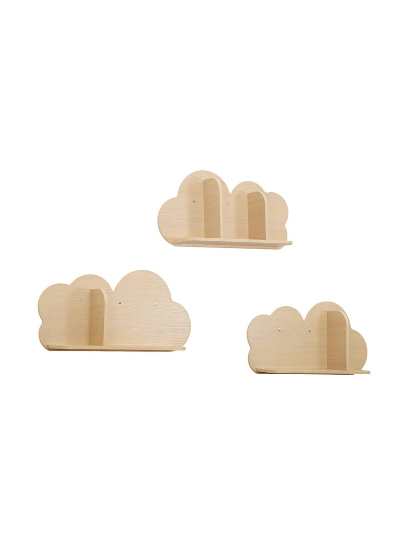 Etagère murale nuage pour chambre enfant (lot de 3) Nephos Marron - Kiabi