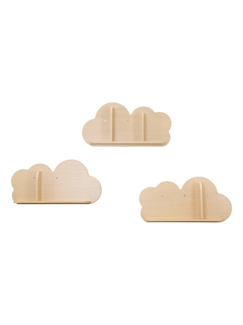 Etagère murale nuage pour chambre enfant (lot de 3) Nephos Marron - Kiabi