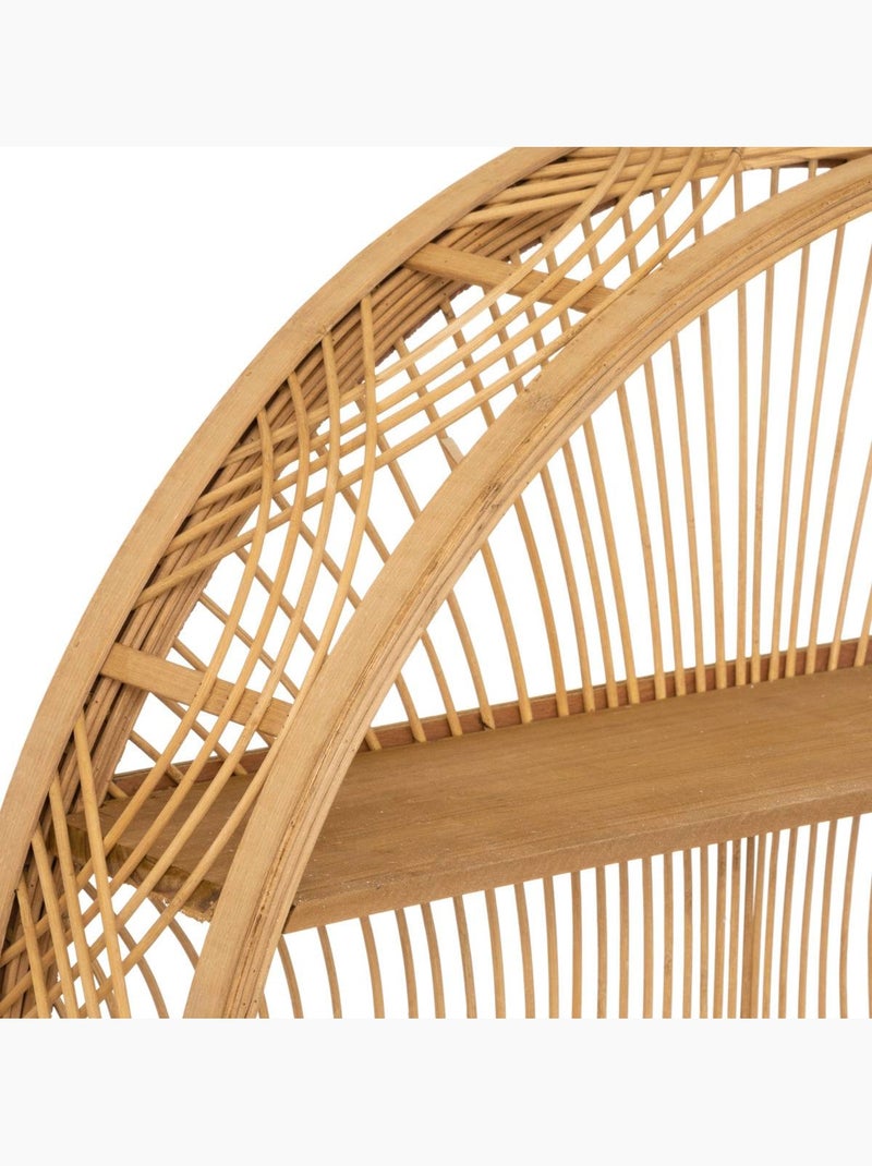 Étagère murale ronde en bambou et sapin inacio Beige - Kiabi