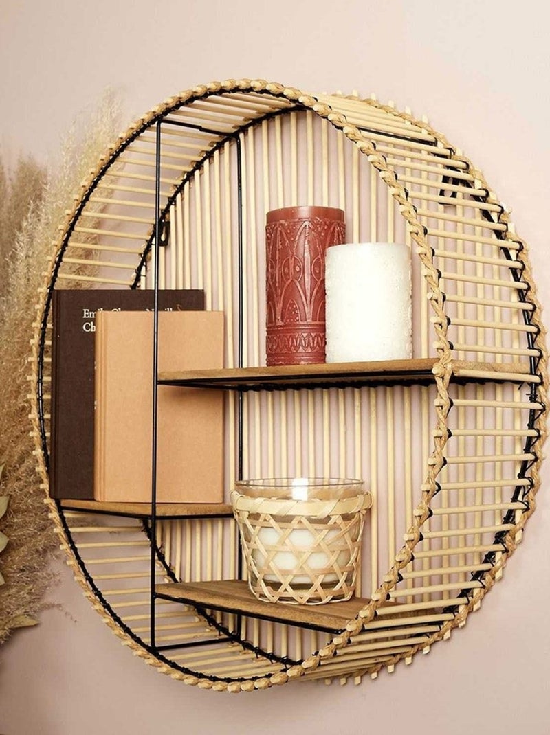 Etagère murale ronde java D53 Beige - Kiabi