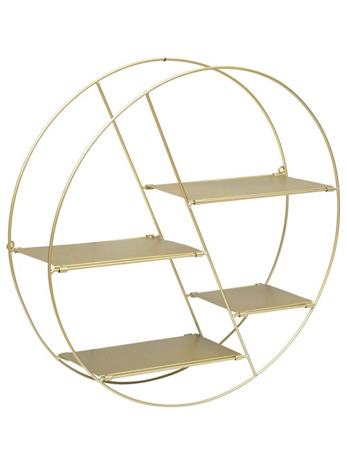 Étagère murale ronde "Lara" diamètre 50 cm Atmosphera - Gold - Kiabi