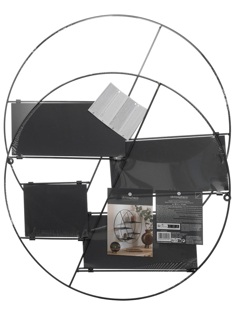 Étagère murale ronde "Lara" diamètre 50 cm Atmosphera Noir - Kiabi