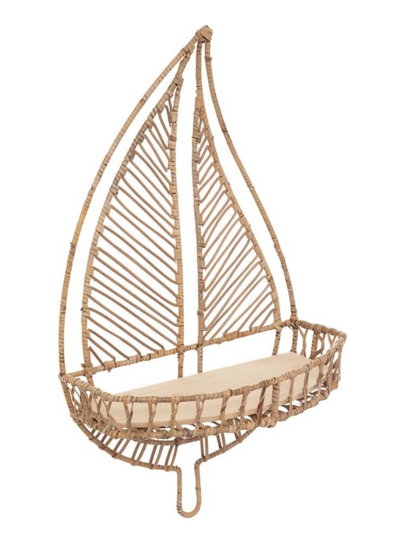 Étagère murale rotin Palm Beige - Kiabi