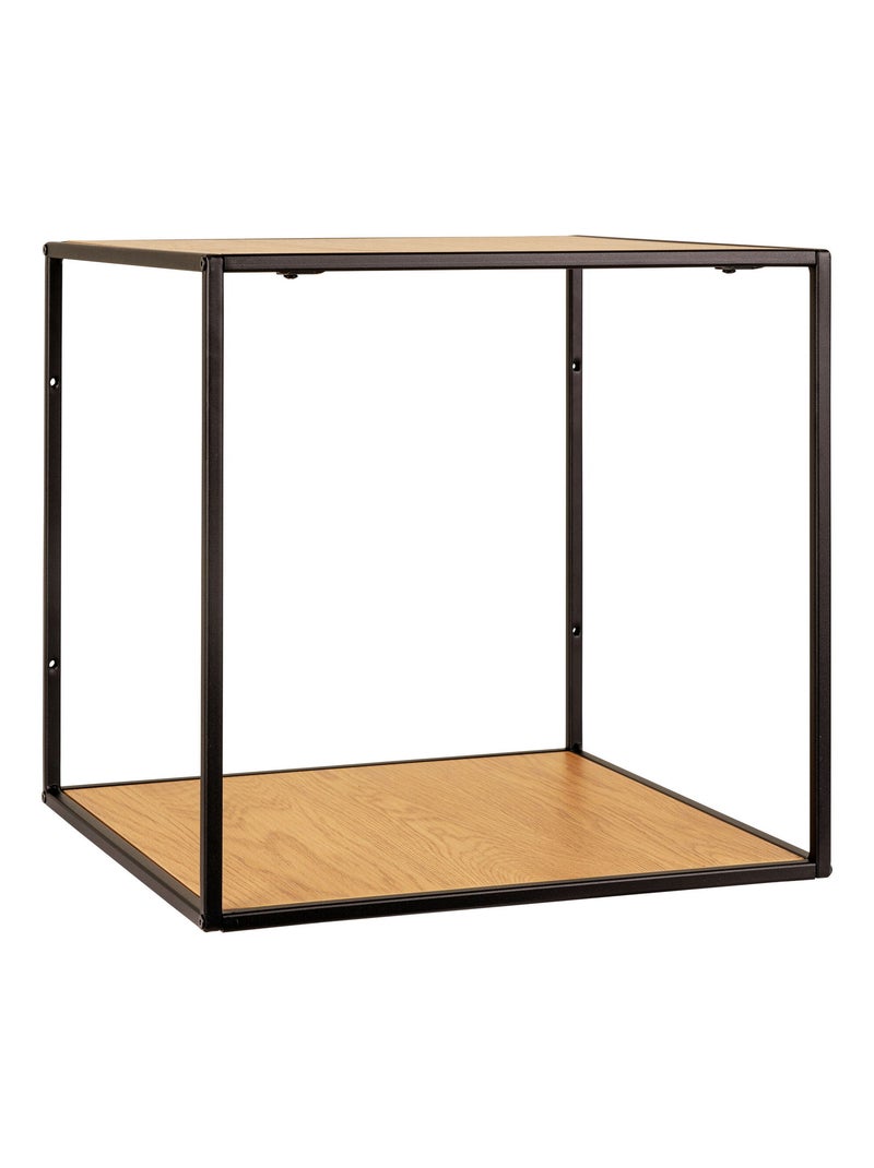 Étagère murale Vita - Étagère murale, aspect chêne, cadre noir 36x36x36 cm Beige - Kiabi