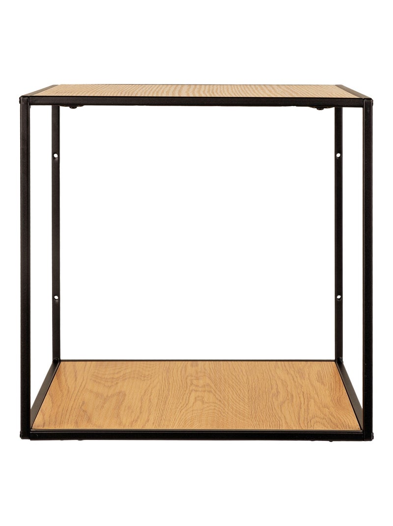 Étagère murale Vita - Étagère murale, aspect chêne, cadre noir 36x36x36 cm Beige - Kiabi
