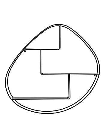 Étagère murale Wrexham - Étagère murale, 3 étagères, forme organique, acier, noir 60x12x60 cm