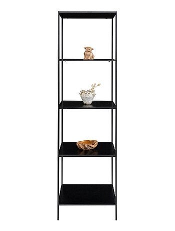 Étagère noire à 5 étages avec cadre noir 51 x 36 x - House Nordic