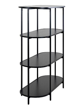 Étagère noire ovale à 4 étage avec cadre noir 85 x - House Nordic