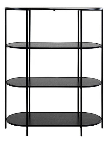 Étagère noire ovale à 4 étage avec cadre noir 85 x - House Nordic