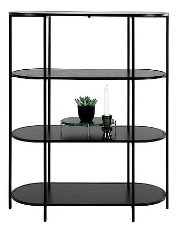 Étagère noire ovale à 4 étage avec cadre noir 85 x - House Nordic
