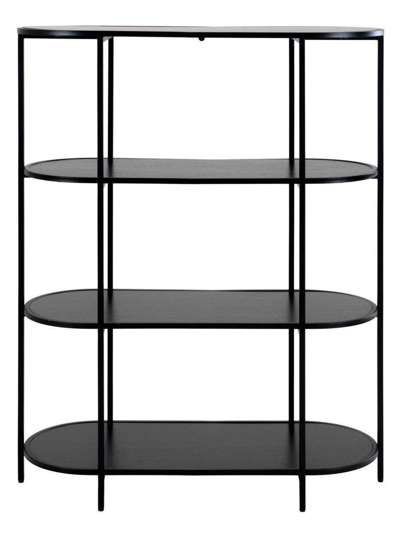 Étagère noire ovale à 4 étage avec cadre noir 85 x - House Nordic Noir mat - Kiabi
