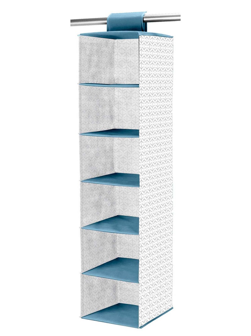 Étagère pliable intissée blanc/bleu - Kiabi